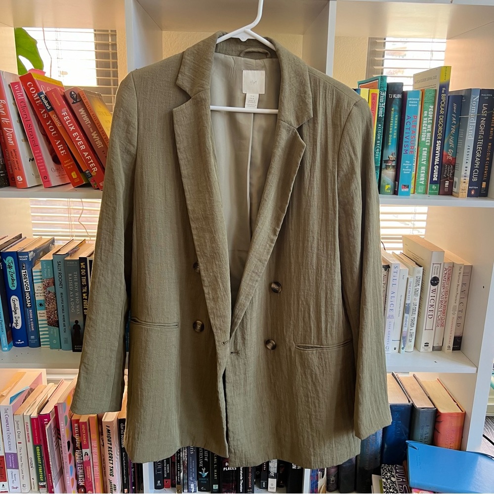 Sage green H&M oversized blazer